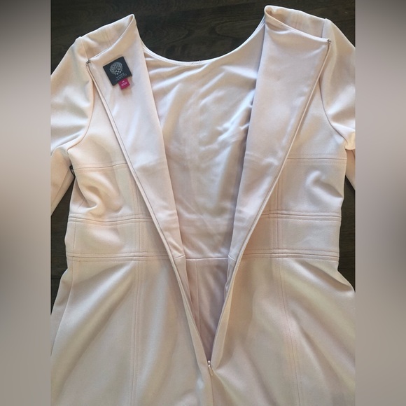 Vince Camuto Soft Pink Midi Dress Lined Fit and Flare - Picture 9 of 10
